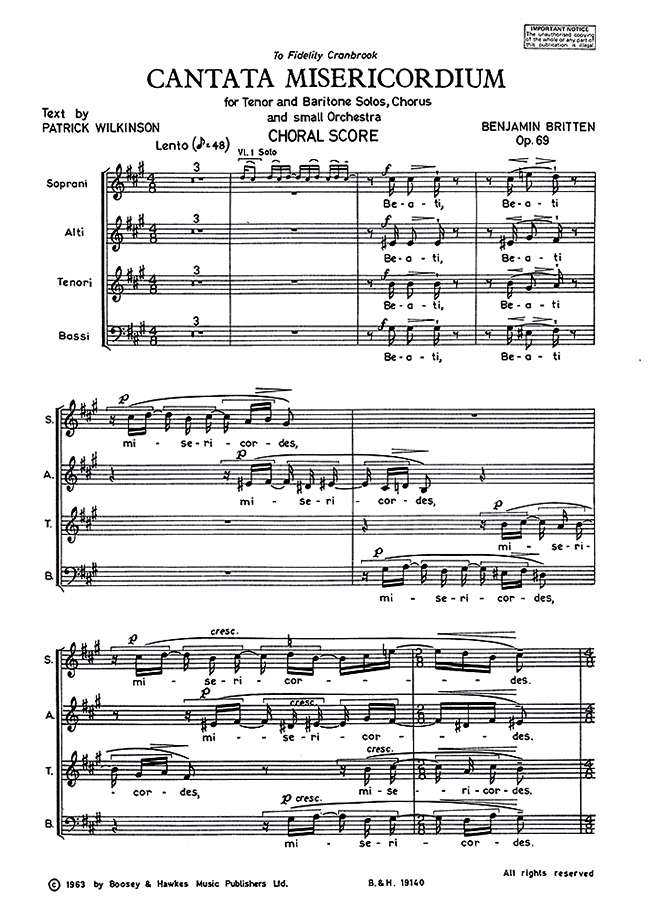 Cantata Misericordium op. 69