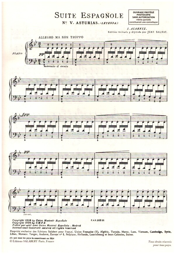 Suite espagnole no.5 piano seul