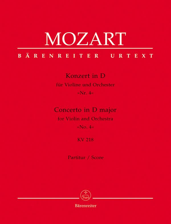 Konzert D-Dur Nr.4 KV218 für Violine