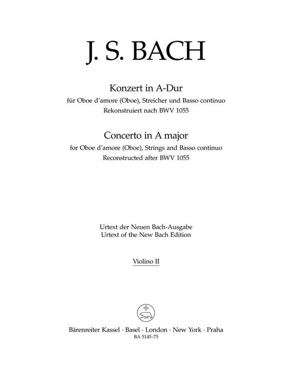 Konzert A-Dur BWV1055 für Oboe