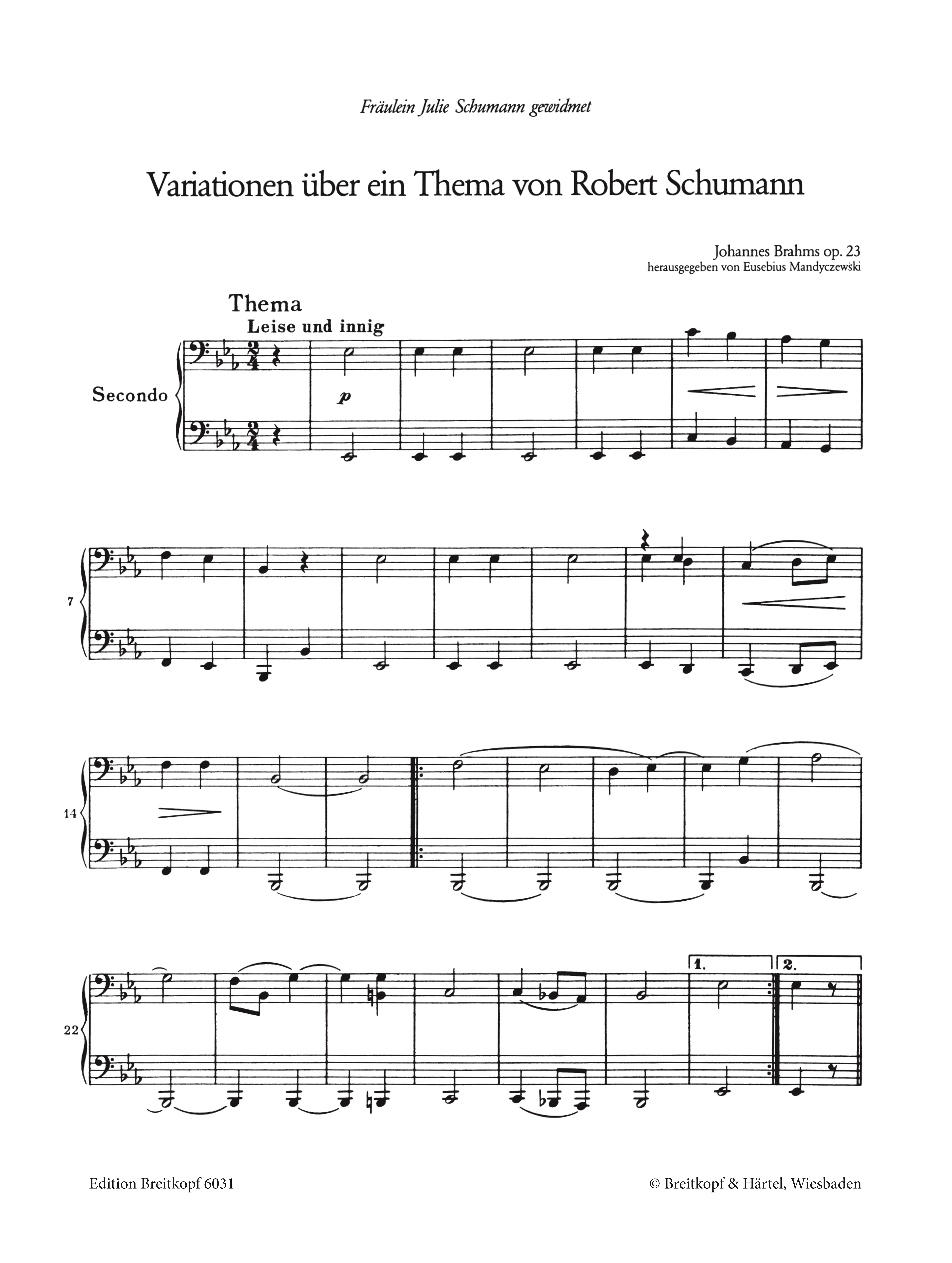 Variationen über ein Thema von Robert Schumann op.23