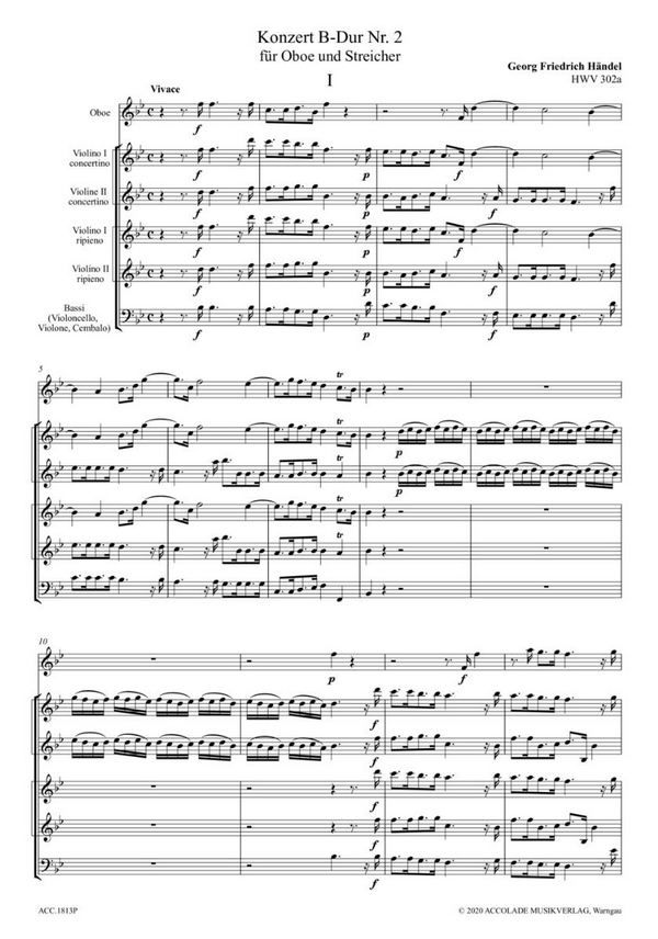 Konzert Nr.2 B-Dur HWV302a