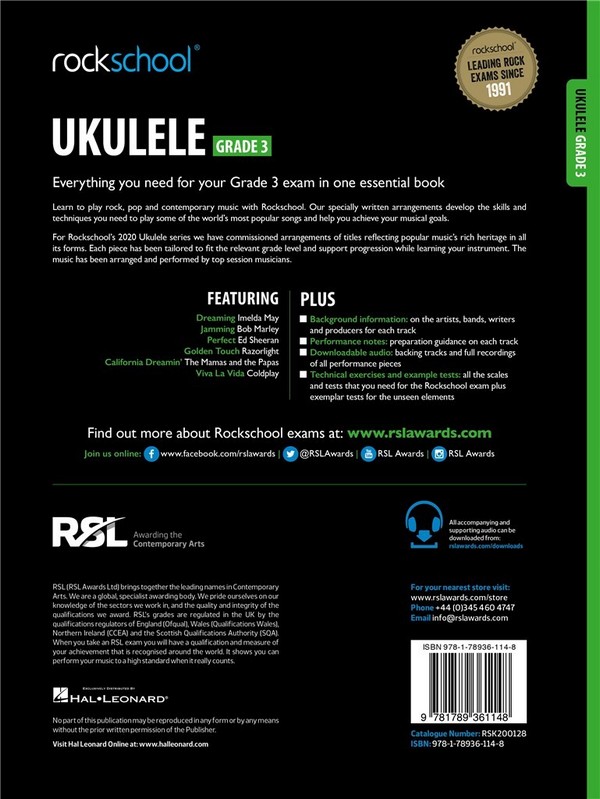 Rockschool Ukulele - Grade 3 (+Online Audio)