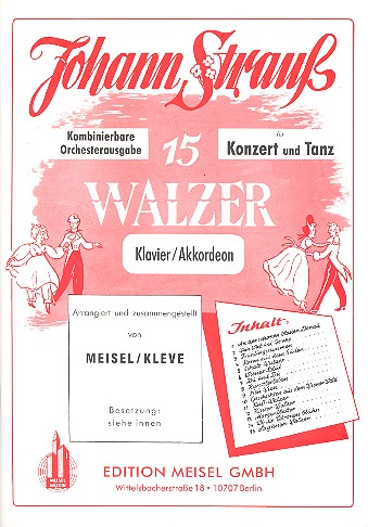 15 Walzer für Konzert und Tanz: