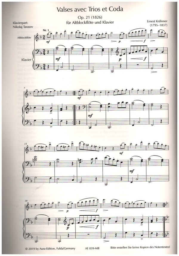 Valses avec Trios et Coda op.21