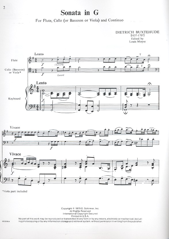 Sonata G major for flute,