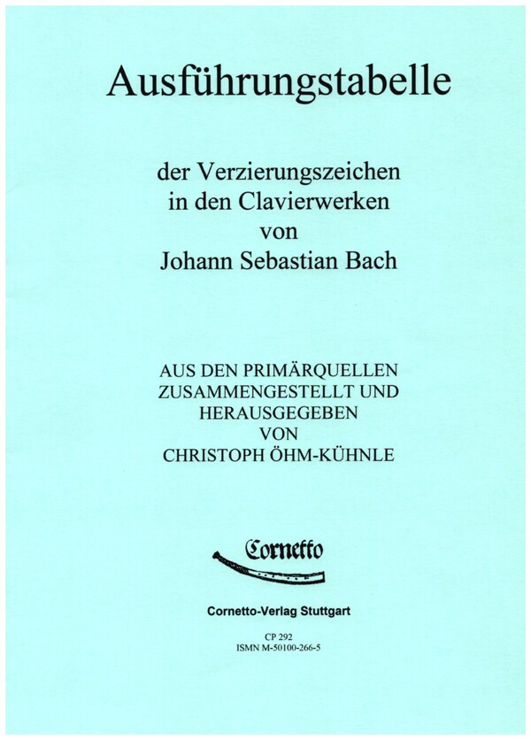 Ausführungstabelle der Verzierungszeichen 