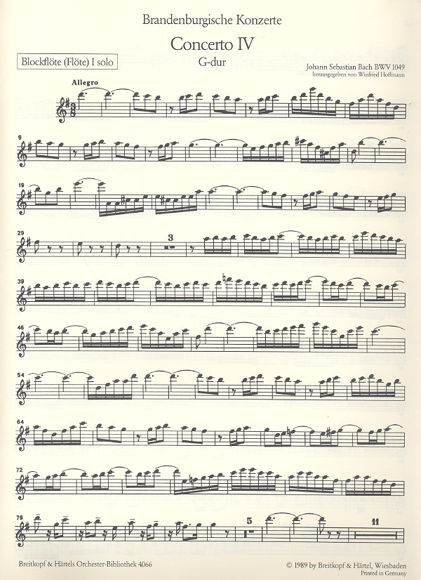 Brandenburgisches Konzert G-Dur Nr.4 BWV1049