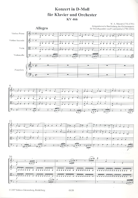 Konzert d-Moll KV466 für Klavier und