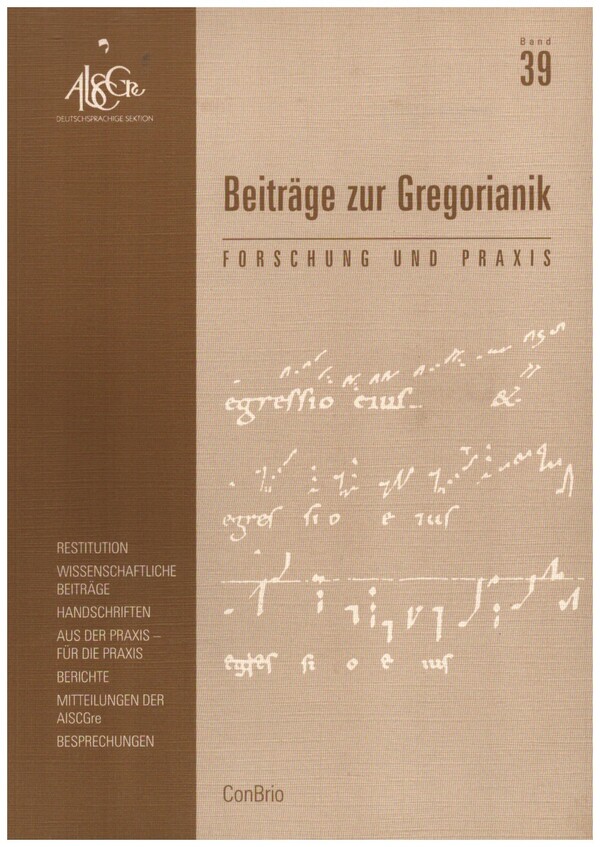 Beiträge zur Gregorianik Band 39