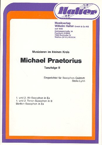 Tanzfolge Band 2 für 5 Saxophone