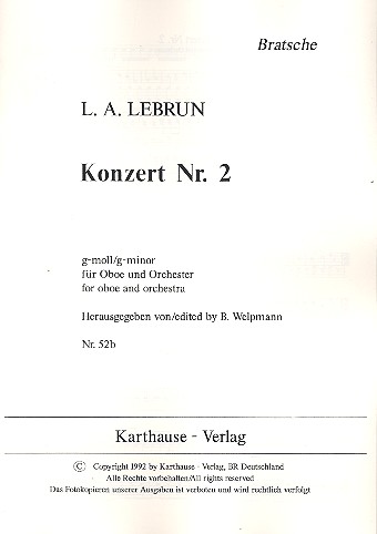 Konzert g-Moll Nr.2 für Oboe und Orchester