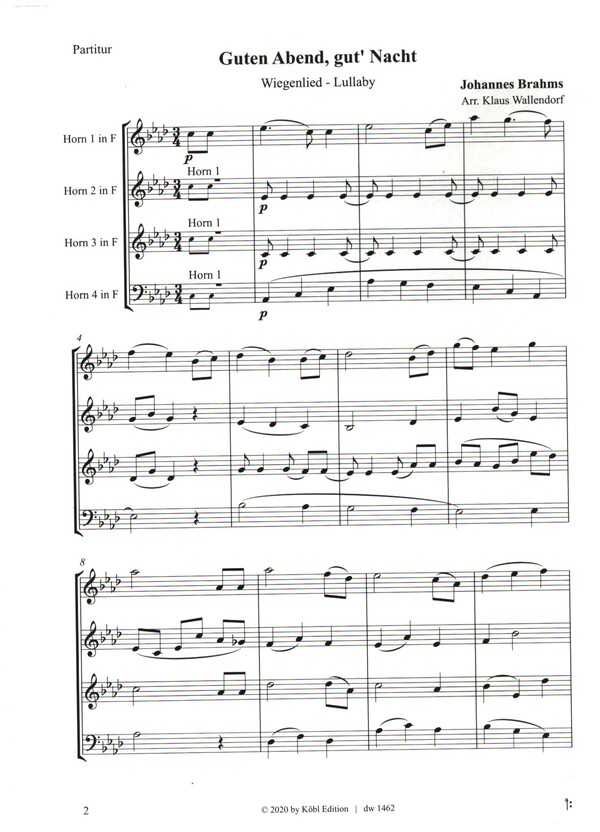 Guten Abend, gut' Nacht (Wiegenlied - Lullaby)