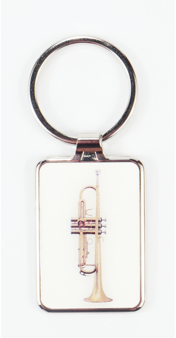 Schlüsselanhänger Trompete 7,5 x 3 cm Metall