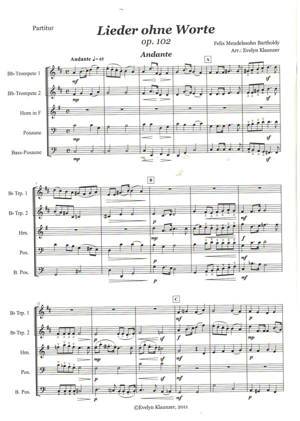 Lieder ohne Worte Nr.6 op.102 - Andante