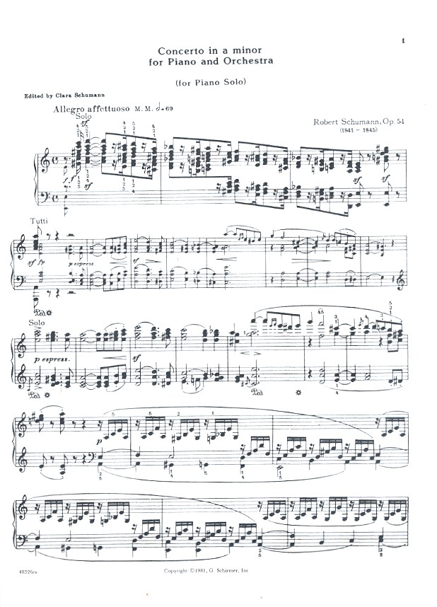 Konzert a-Moll op.54 für Klavier und