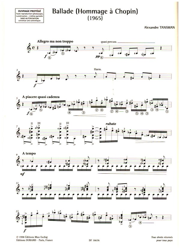 Oeuvre pour guitare - Hommages
