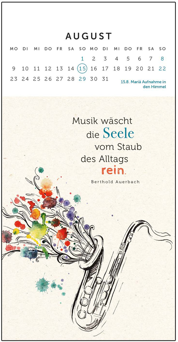 Kalender Musik ist die Sprache der Seele 2021