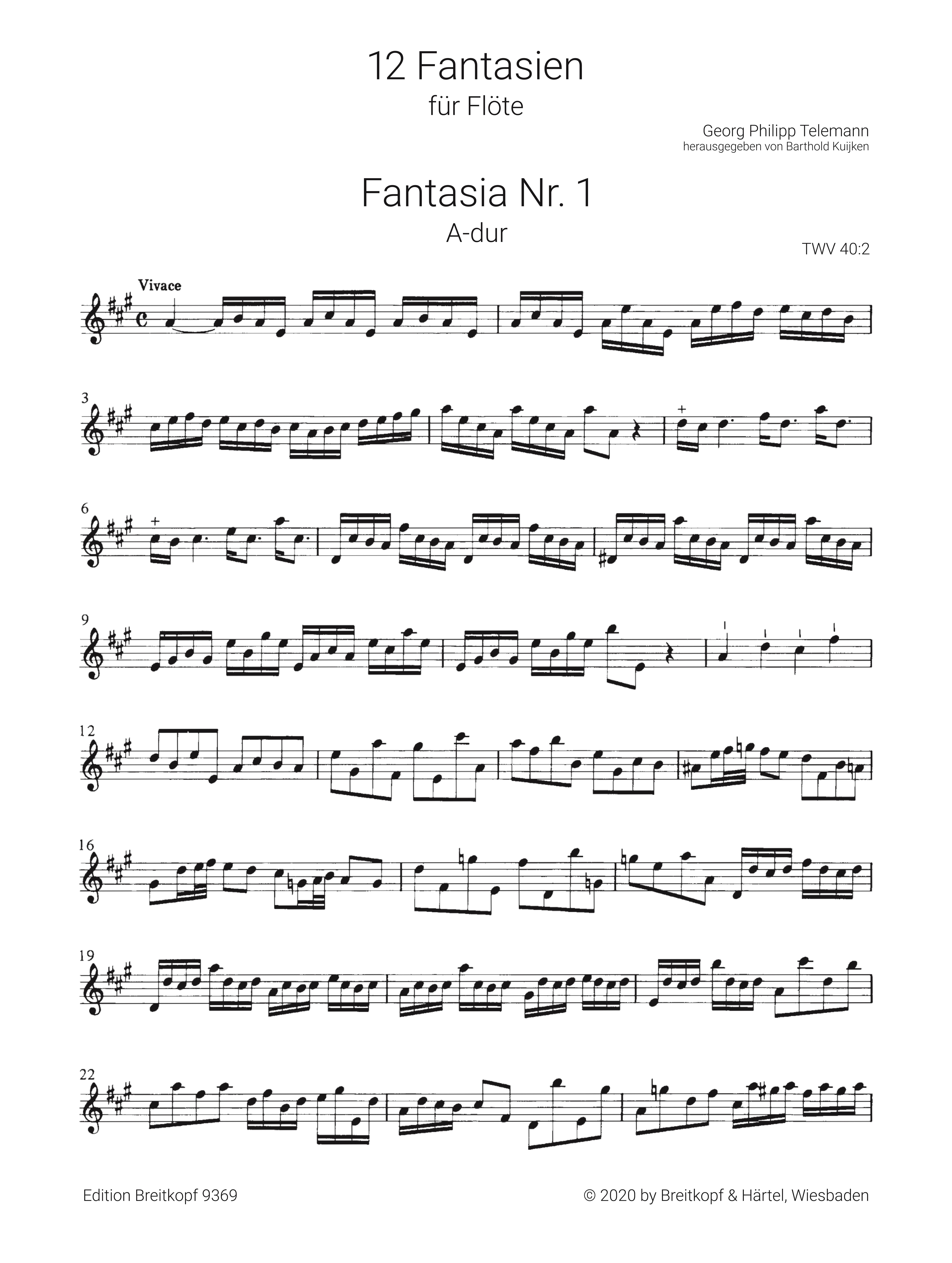 12 Fantasien mit Faksimile TWV40:2-13