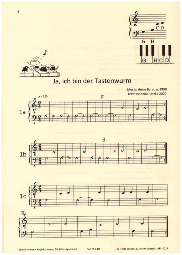 50 Miniaturen für das erste Jahr am Klavier