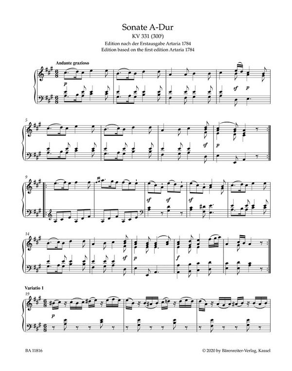 Sonate A-Dur KV331 (300i)