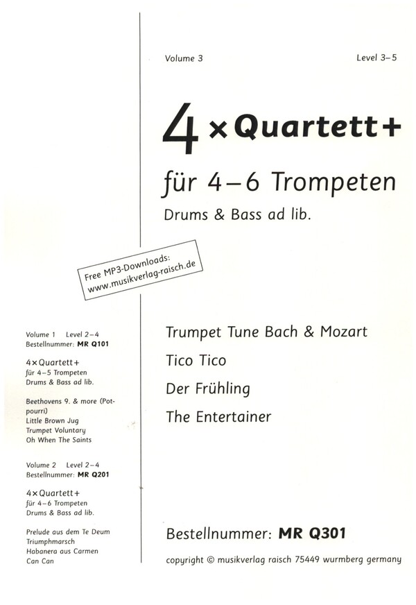 4 x Quartett + Band 3