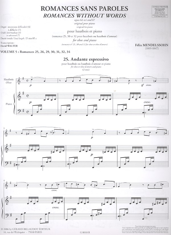 Romances sans paroles op.62 et op.67