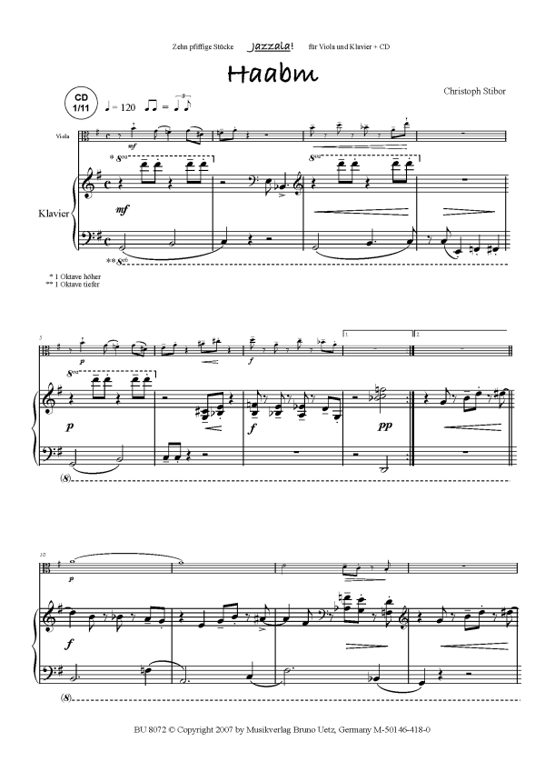 Jazzala (+CD): für Viola und Klavier