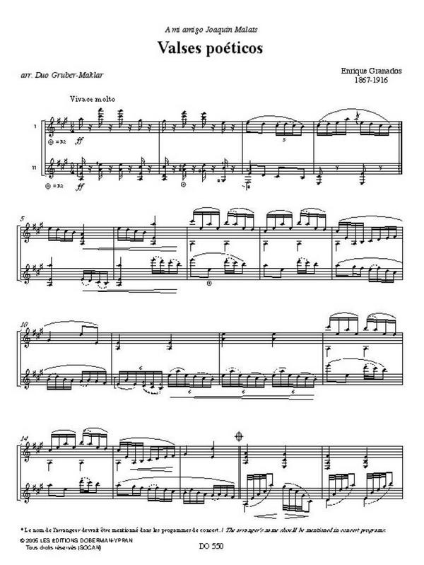 Valses poéticos für 2 Gitarren