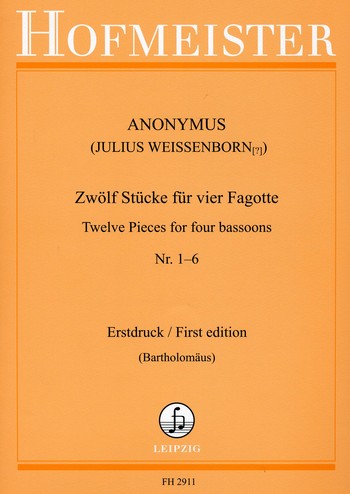 12 Stücke Band 1 (Nr.1-6 ) für 4 Fagotte
