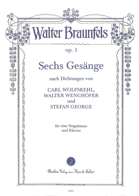 6 Gesänge op.1 für Gesang und Klavier
