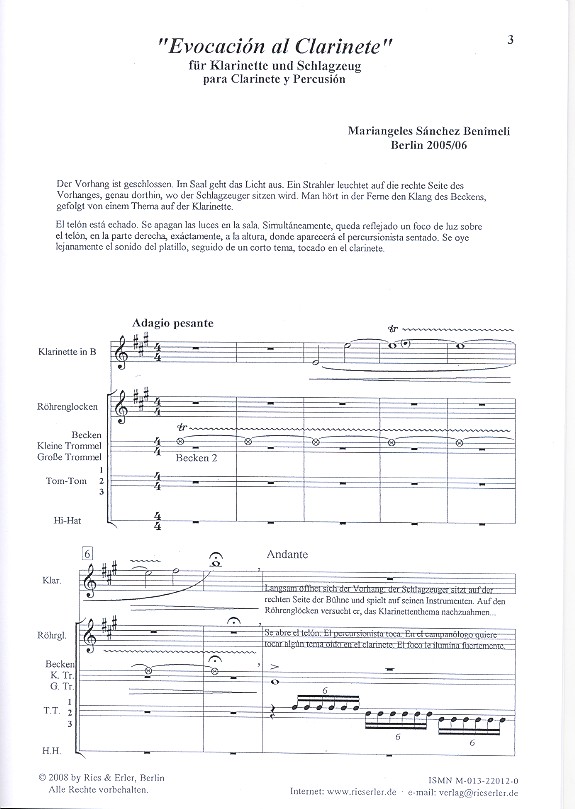 Evocación al clarinete für Klarinette