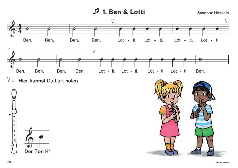 Blockflöte lernen mit Lotti & Ben! Band 1 (+Online Audio)