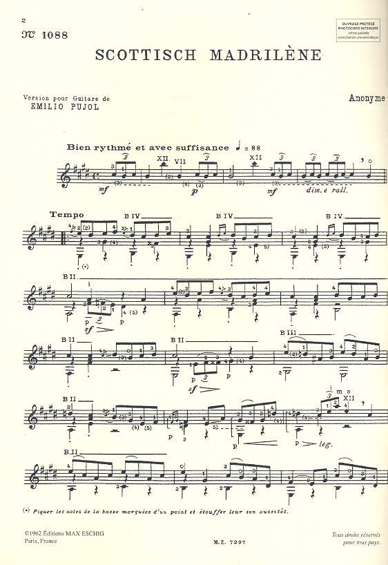 Scottisch Madrilène pour guitare