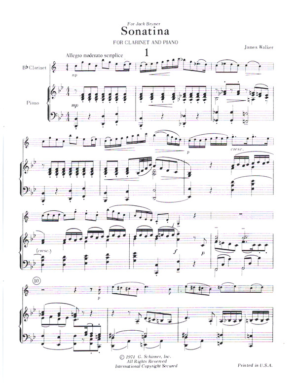 Sonatina for clarinet and piano
