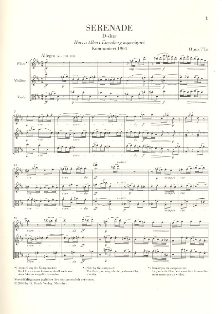 Serenaden op.77a und 141a