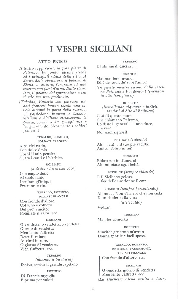 I vespri siciliani opera in 5 acts