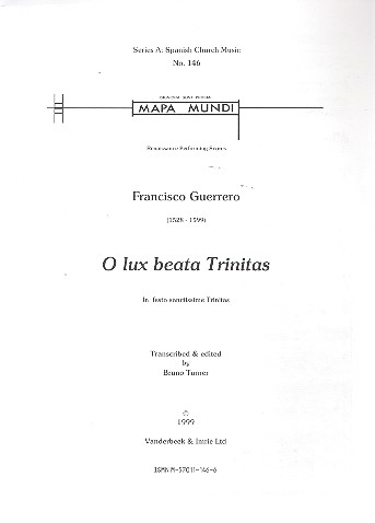 O Lux beata Trinitas for mixed chorus a cappella