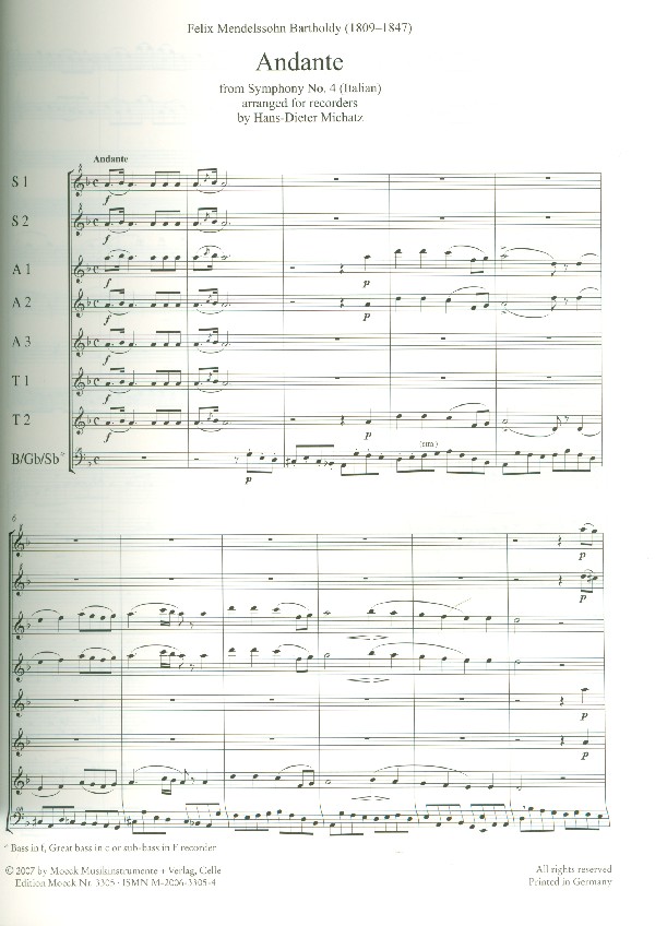 Andante from symphony no.4
