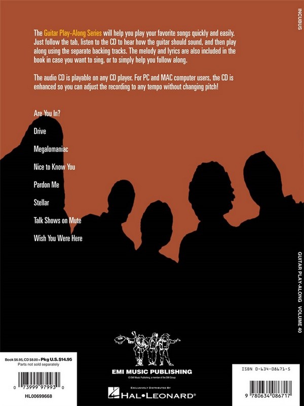 Incubus (+CD): guitar playalong vol.40
