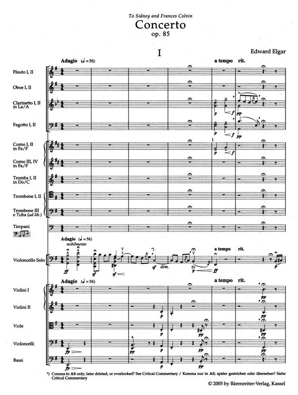 Concerto e minor op.85 