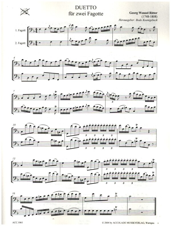Duett F-Dur für 2 Fagotte