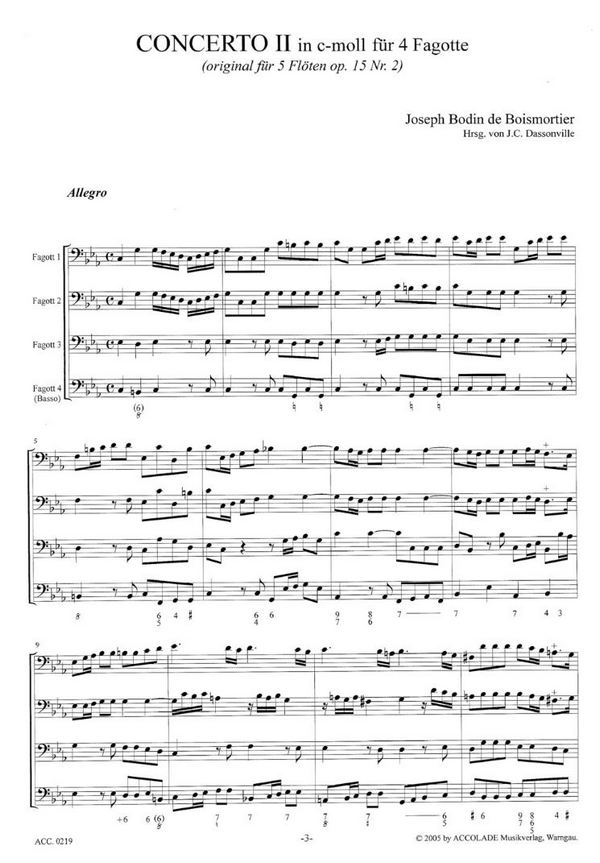Concerto c-Moll op.15,2 für 4 Fagotte
