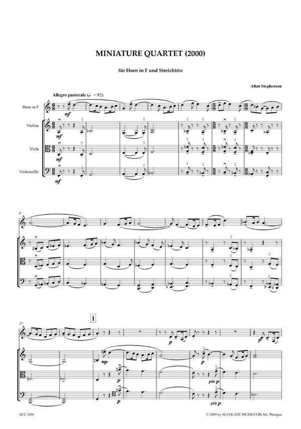 Miniature Quartet für Horn, Violine,