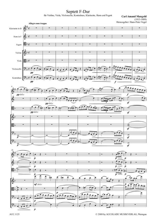Septett F-Dur für Klarinette, Fagott, Horn,