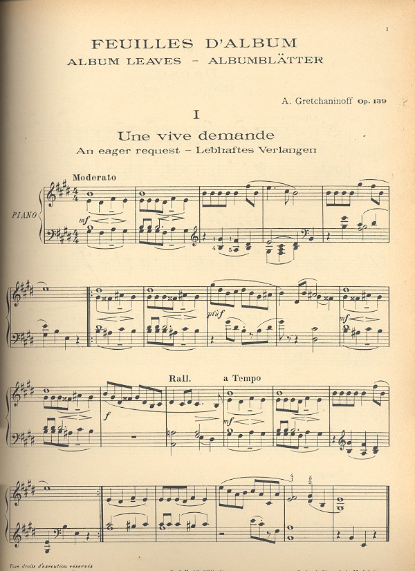 Feuilles d'album op.139 