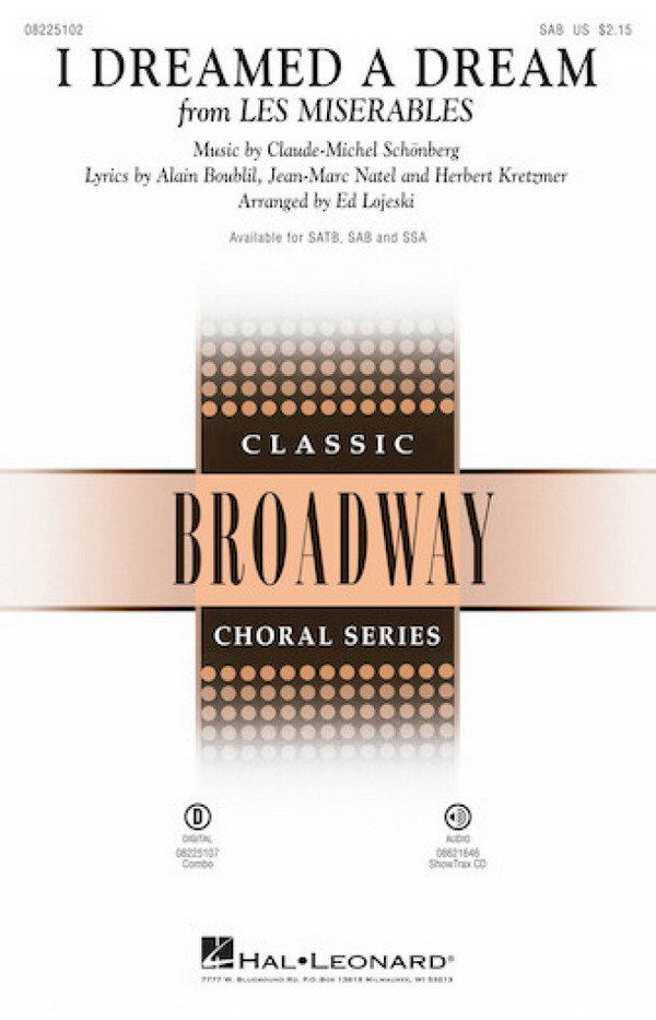 I dreamed a Dream for mixed chorus (SAB)