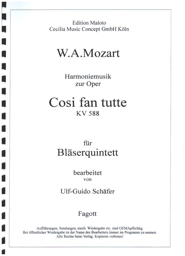 Harmoniemusik zu Cosi fan tutte KV588 - 1. Akt 