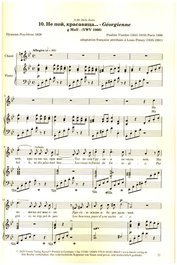 Pauline Viardot singt Puschkin Band 2 (Nr.10-16)