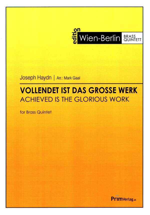 Vollendet ist das grosse Werk
